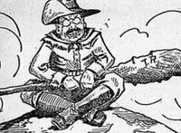 A political cartoonists' commentary on Roosevelt's "big stick" policy